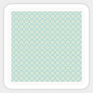 Retro Pattern Neck Gator Blue Daisies Sticker